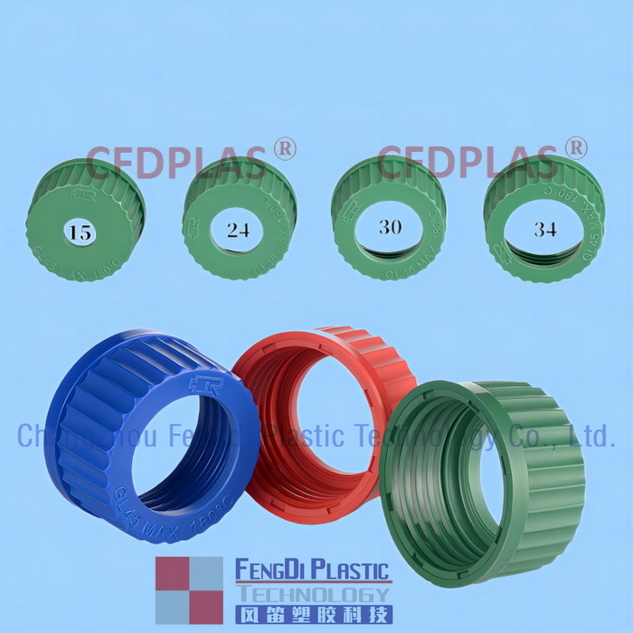 HPLC_mobile_phase_bottle_PBT_caps_GL45_4-ported_Green_red_color_CFDPLAS_04