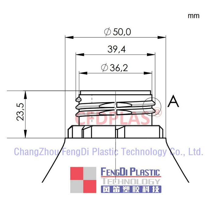 Natural HDPE DIN40mm Vented Closures