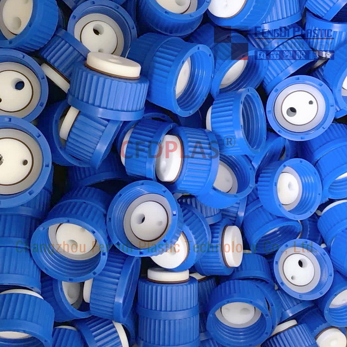 Mobile Phase Bottle Caps for GL45 Reservoirs,2 Port,PBT Collar
