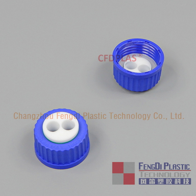 Mobile Phase Bottle Caps for GL45 Reservoirs,2 Port,PBT Collar